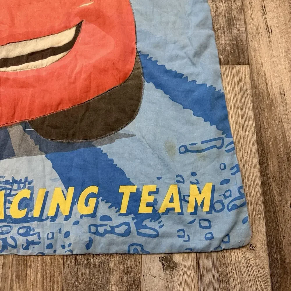 Vintage 2010 Reversible Disney Pixar Cars Comforter For Toddler Bed 54”x 40”